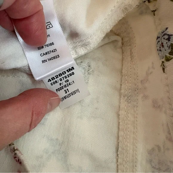 NWT LOFT Floral Modern Skinny White Jeans Sz 31 - 1217 - Picture 9 of 11